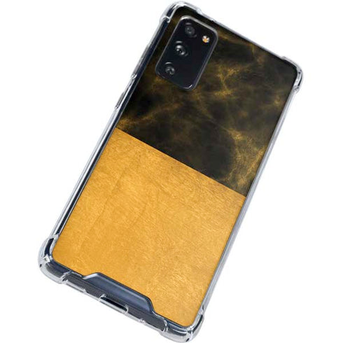 Black and Gold Split Marble Galaxy S20 FE Clear Case